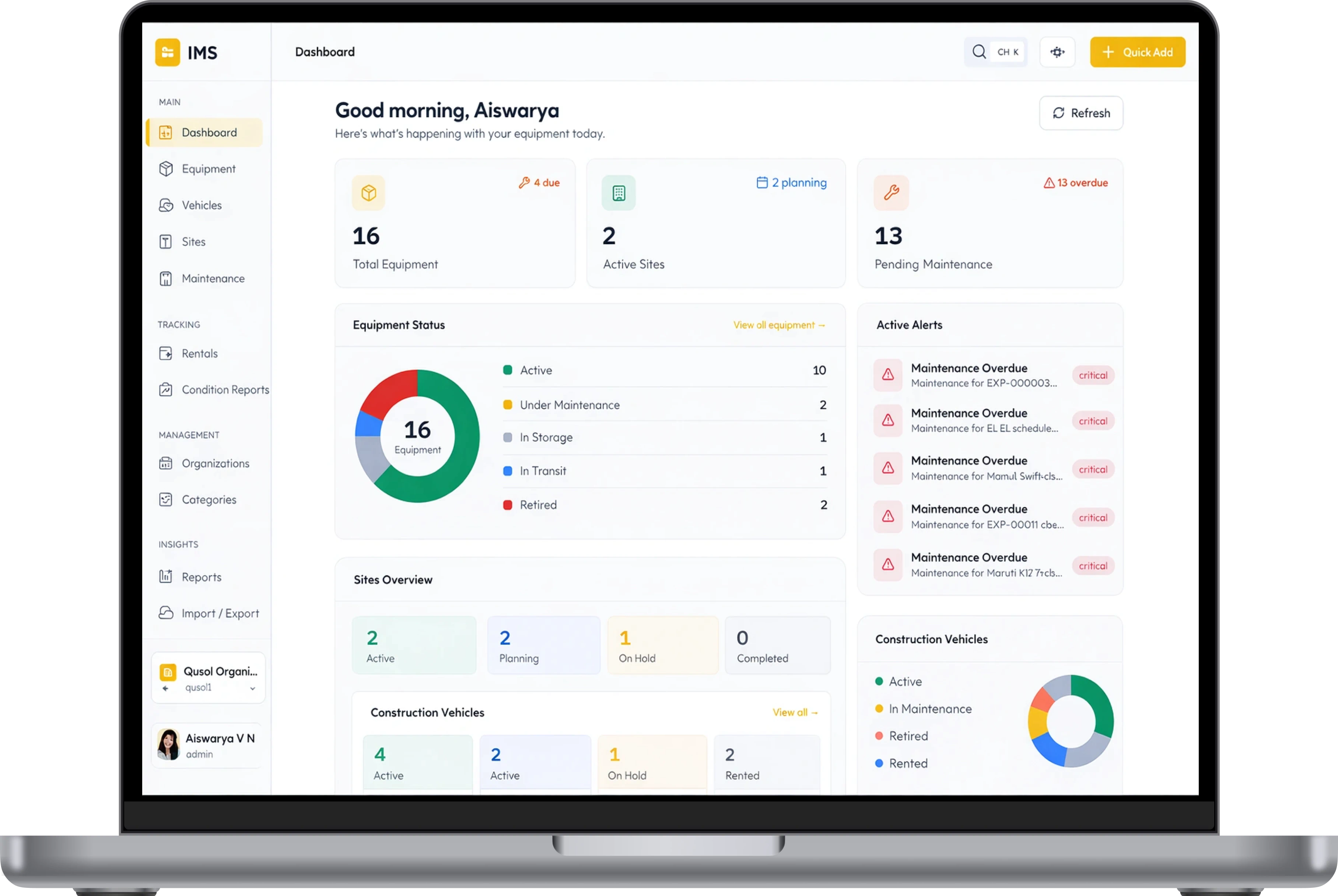IMS desktop interface preview